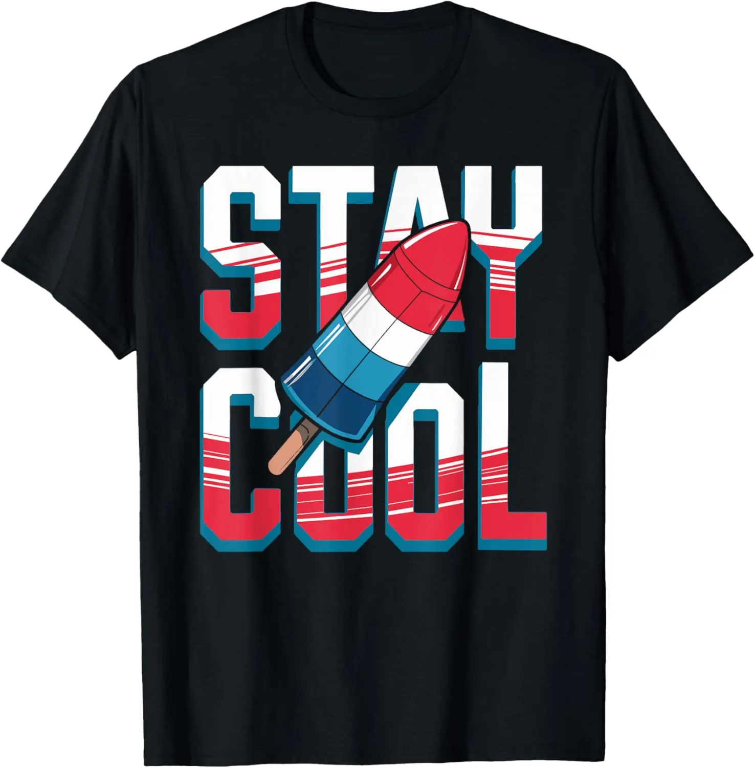 Stay Cool Rocket Popsicle Design T-Shirt