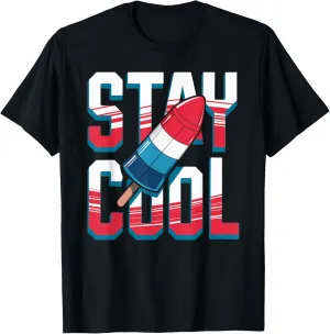 Stay Cool Rocket Popsicle Design T-Shirt