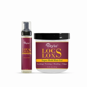STYLO Locs Loxs Super Hold Hair Gel & Styling Foaming Lotion Extreme Hold (Pack of 2), Red
