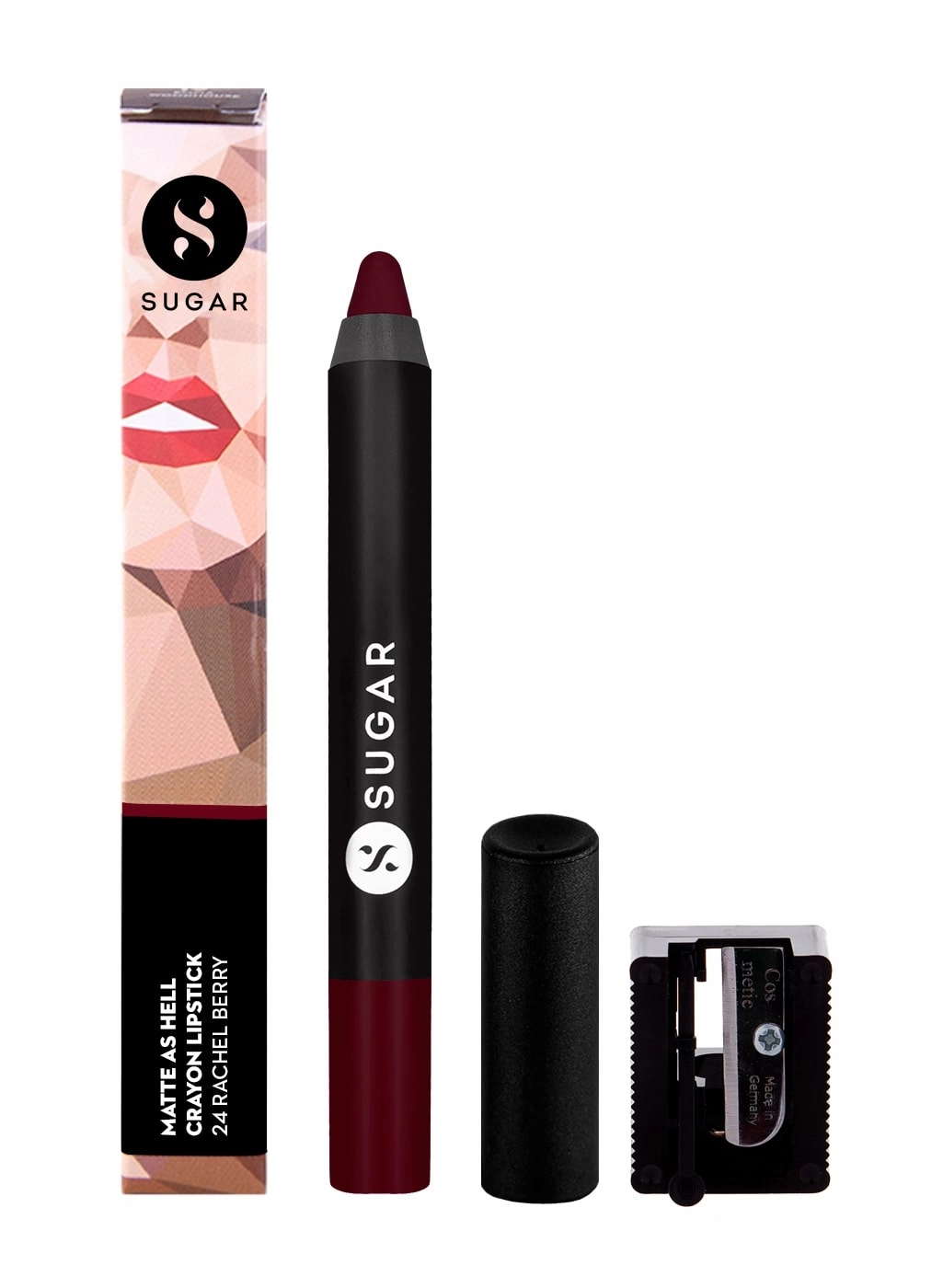 SUGAR Matte As Hell Crayon Lipstick - 24 Rachel Berry (Deep Berry)