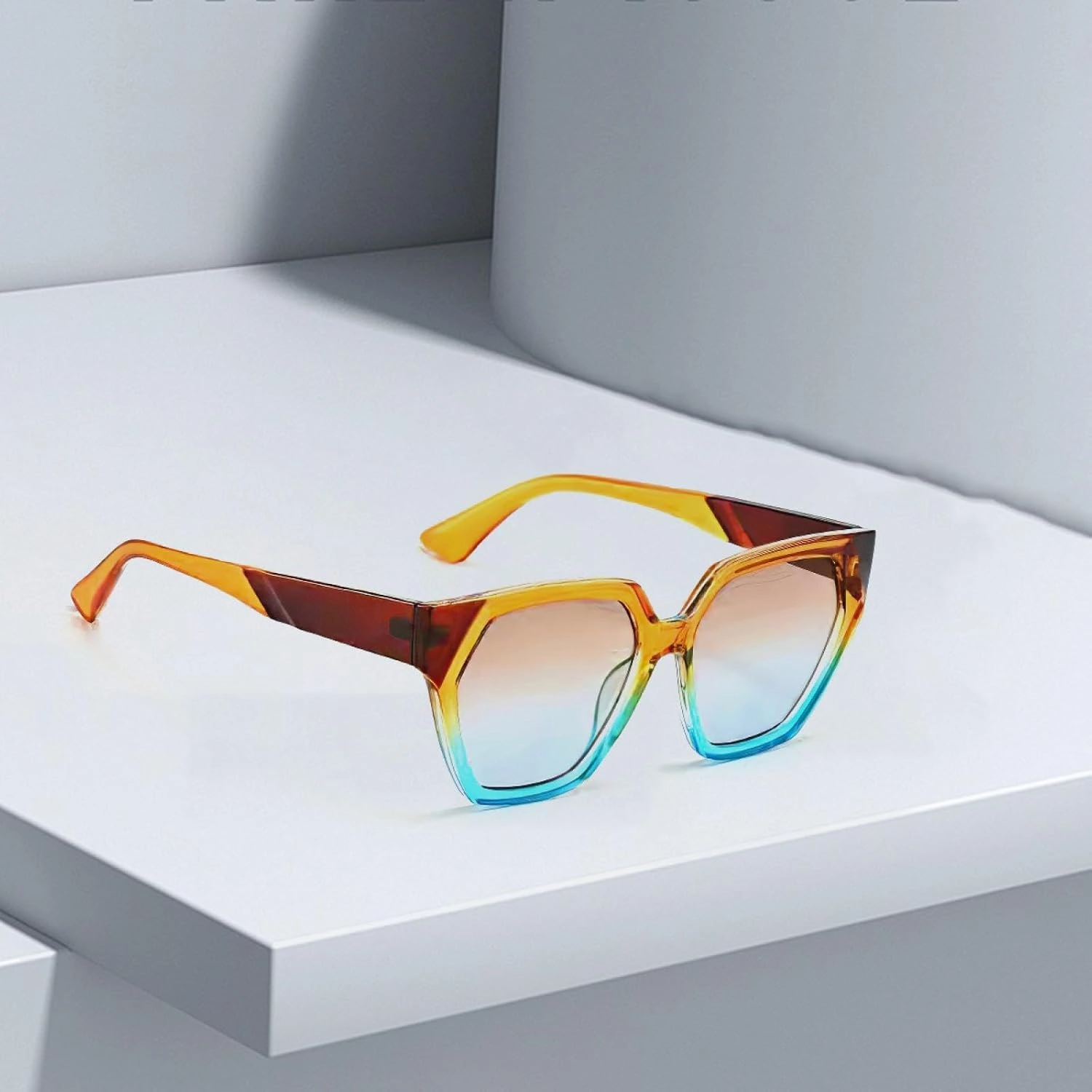 Sunglasses for Women Gradient Purple Lenses Pink Green Frame Glasses Modern
