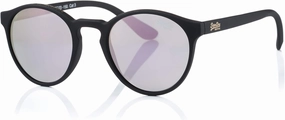 Superdry SARATOGA Unisex Sunglasses - Rubberised black/Pink mirror lens - SDSARATOGA-191-47-23-150mm