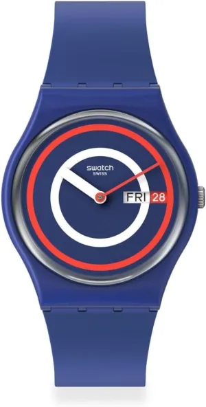 Swatch Big Bold BIOSOURCED Lacquered Blue to Basics Quartz Watch