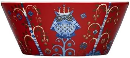 Taika Red 10oz Soup Cereal Bowl By Klaus Haapaniemi for Iittala