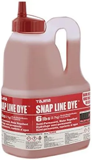 Tajima Marking Tools - Dark Red 6-lb Semi Permanent Snap-Line Dye with Durable Bottle & Easy-Fill Nozzle - PLC3-DR2700