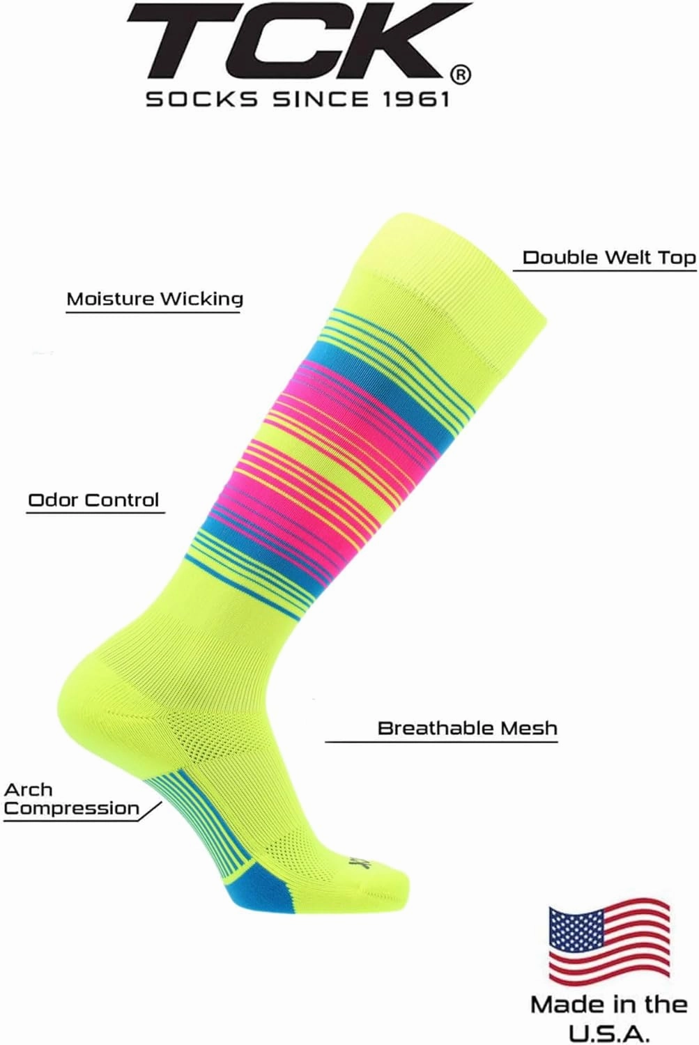 TCK Baseball Softball Socks – Dugout Collection | Striped Socks for Boys, Girls, Men, Women