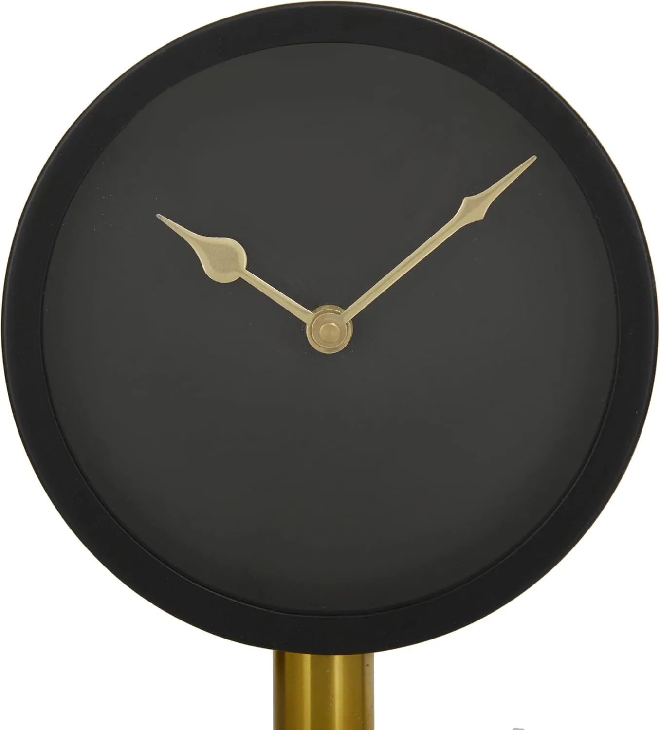 The Novogratz Stainless Steel Clock with Gold Stand, 7" x 6" x 13", Black