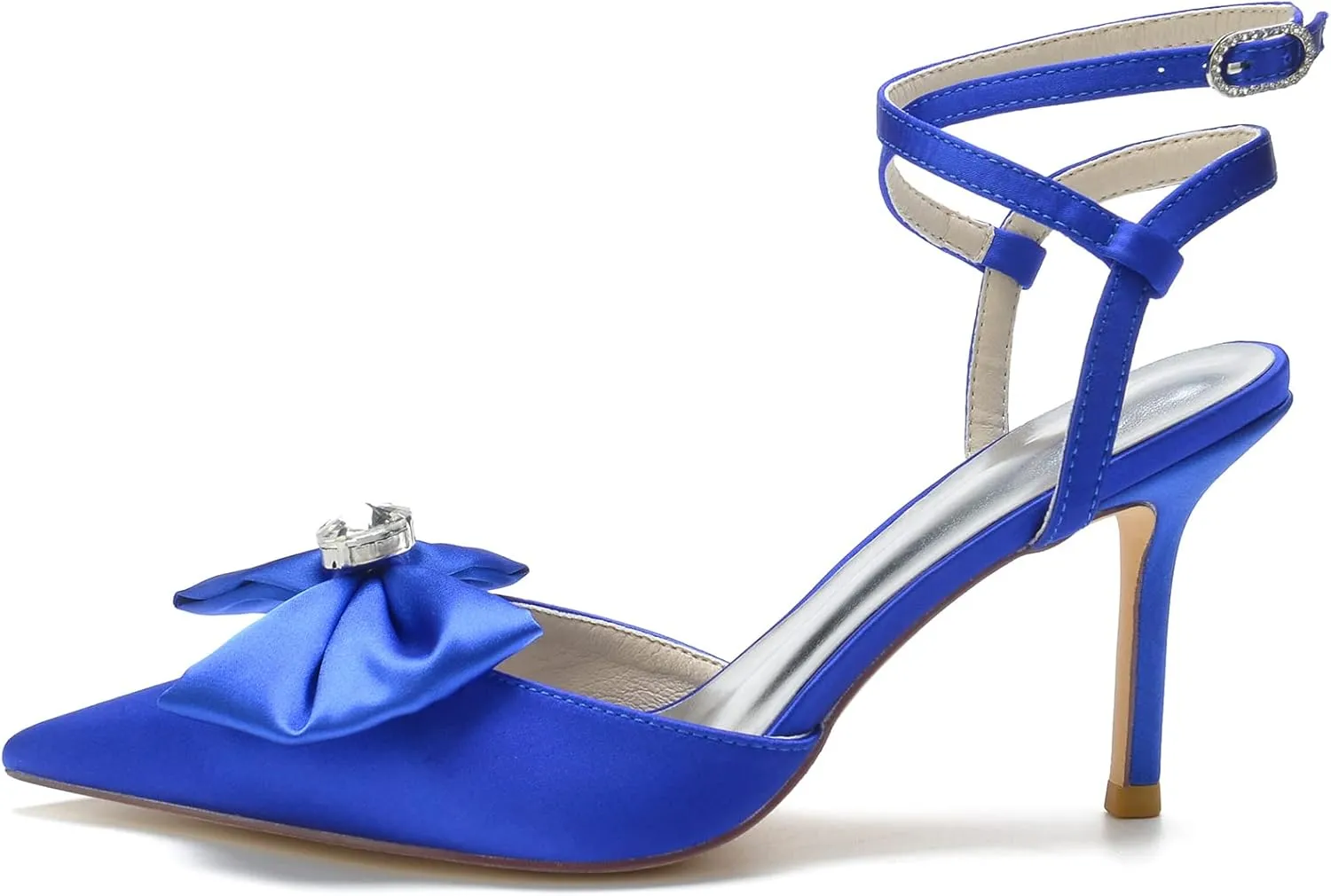 Toe High Heel Strappy Dress Wedding Bridal Pumps Shoes Wedding Bridal Party Stilettos Backless Satin Heeled Sandals