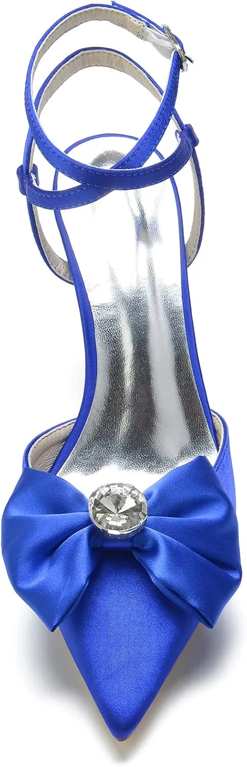 Toe High Heel Strappy Dress Wedding Bridal Pumps Shoes Wedding Bridal Party Stilettos Backless Satin Heeled Sandals