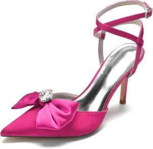 Toe High Heel Strappy Dress Wedding Bridal Pumps Shoes Wedding Bridal Party Stilettos Backless Satin Heeled Sandals