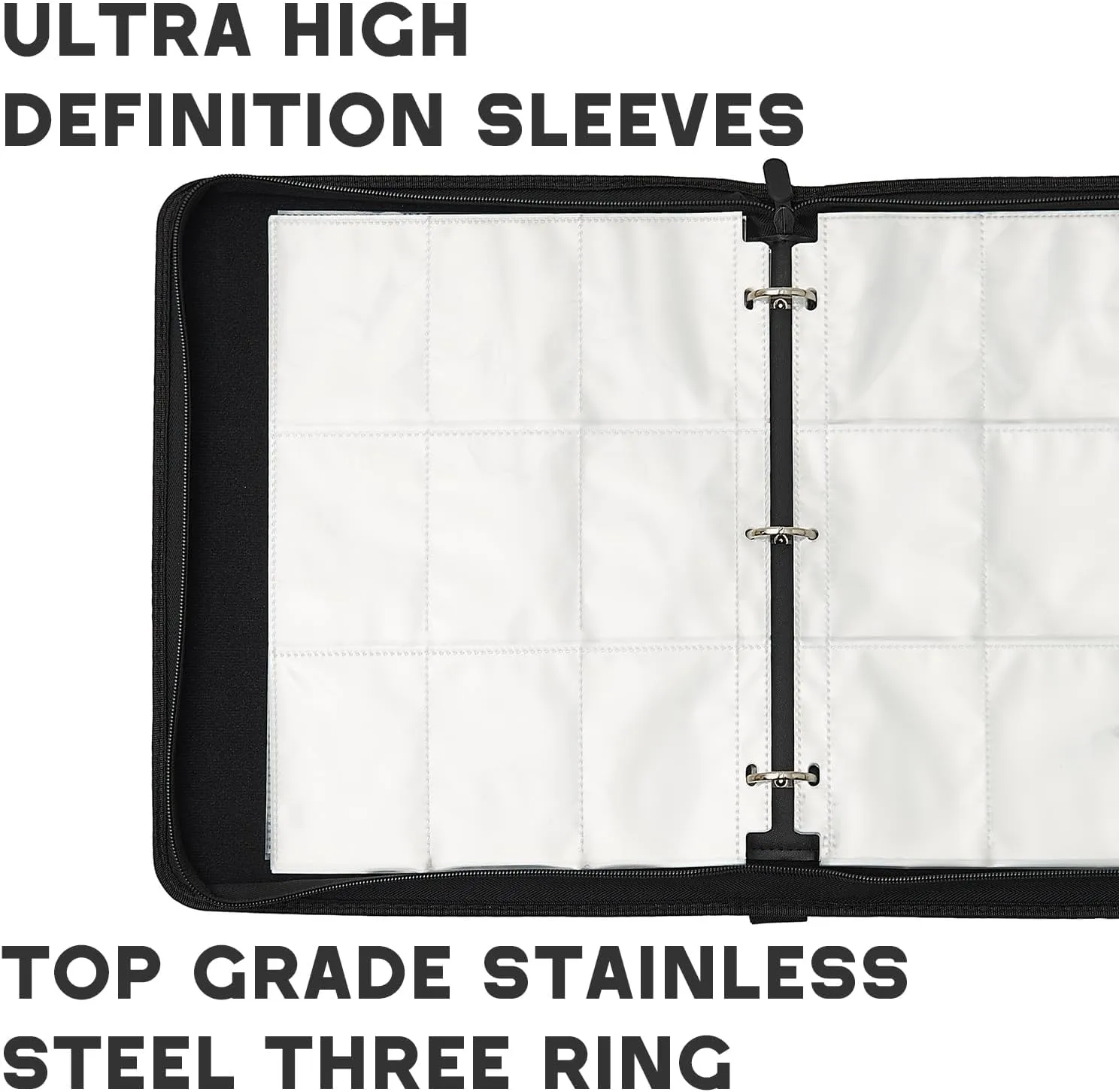 Trading Card Binder 9-Pocket with Handle, Red and Black, Join My Team Design 900 Pockets (Black, 900)