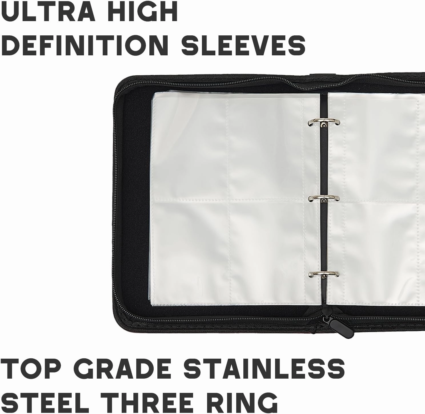 Trading Card Binder 4-Pocket with Handle, Red and Black, Join My Team Design 400 Pockets (Red, 400)