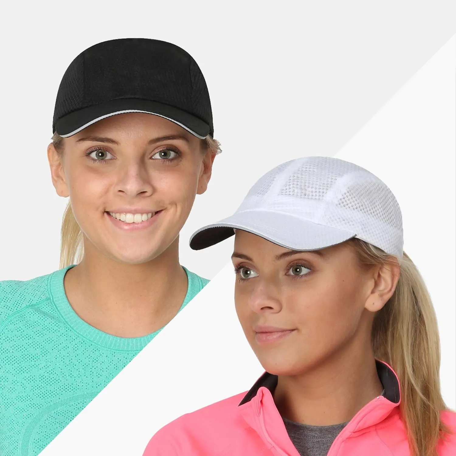TrailHeads Women's Race Day Performance Running Cap, Lightweight & Quick Drying Mesh Sports Hat with Reflective Trim