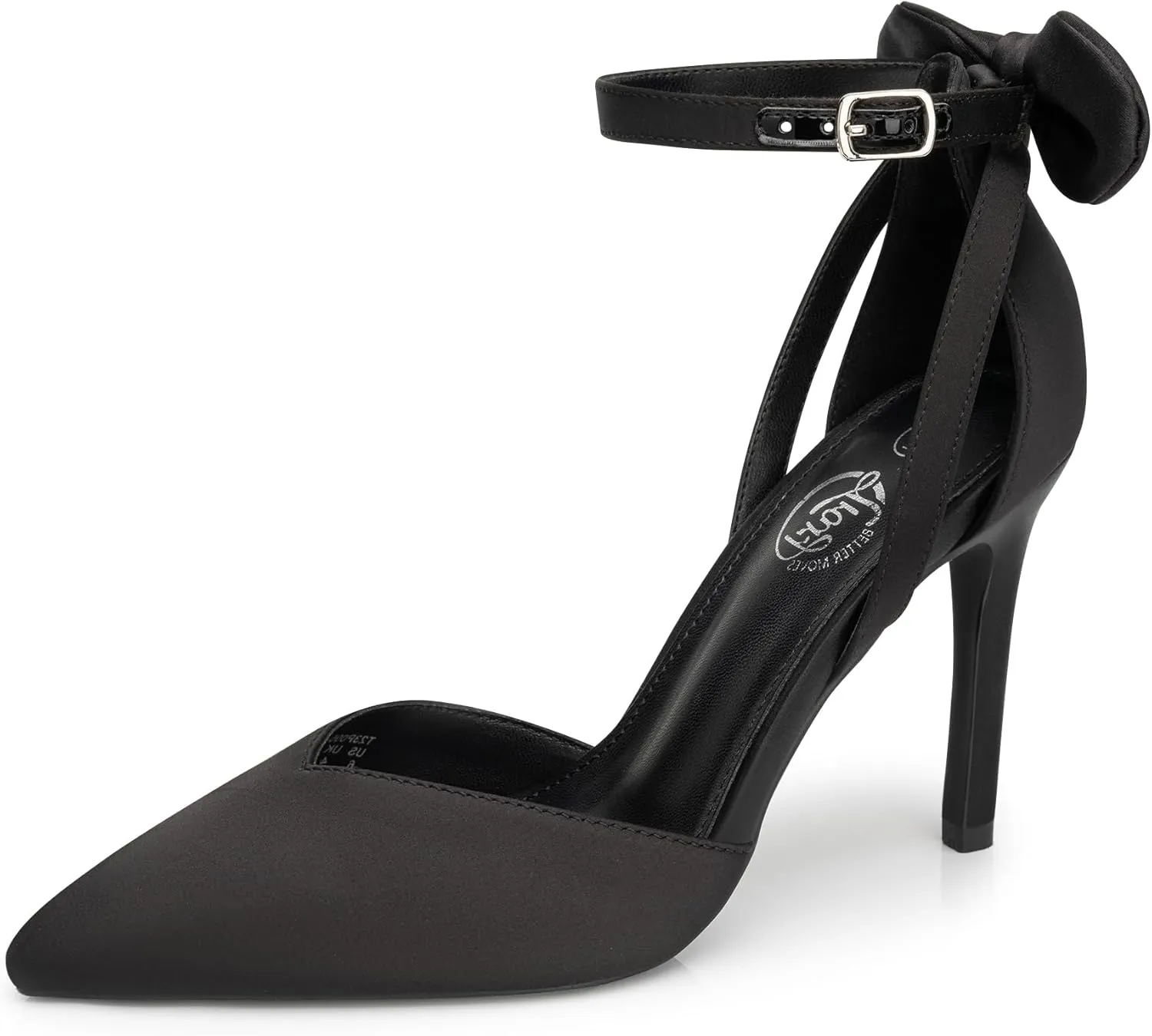 Trary Heels for Women Closed Pointed Toe Heels Women's Pumps Stiletto High Shoes with Bow Knot Comfortable Ankle Strap Office Party Wedding Dress Shoes 3.74" Heel
