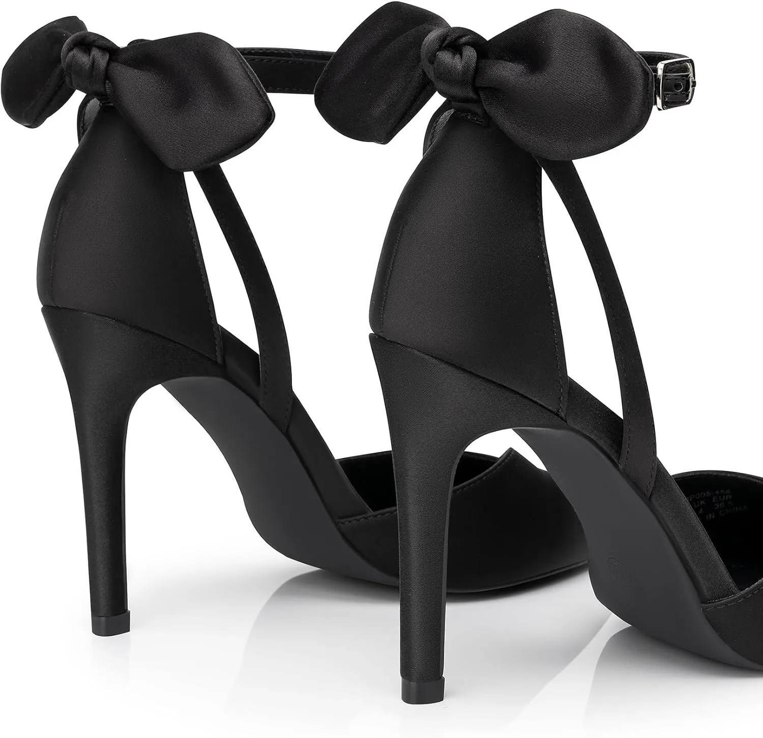 Trary Heels for Women Closed Pointed Toe Heels Women's Pumps Stiletto High Shoes with Bow Knot Comfortable Ankle Strap Office Party Wedding Dress Shoes 3.74" Heel