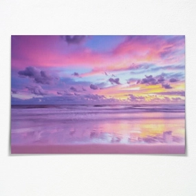 Trendy Pastel Beach Sunrise Cloud Poster Coastal Wall Art Summer Seascape Pink Purple Aesthetic Canvas Prints for Beach House Office Dorm Wall Decor16x24inchUnframed