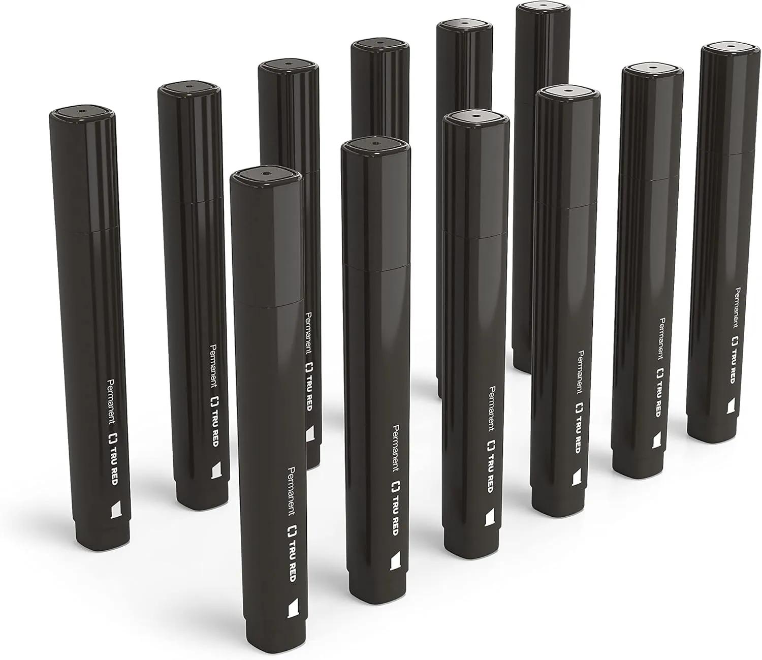 TRU RED Staples Tank Permanent Markers, Chisel Tip, Black, 36/Carton (TR54532-CCVS)