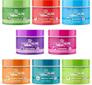 Tub Works® Bath Slime Body Wash Bath Toy, 8 Pack | Gooey, Playful Texture with Fresh, Fruity Scents | Dermatologist Tested | Sensory Fun Bath Toys for Toddlers & Kids | Colorful Slime Kids Soap