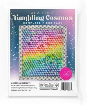 Tula Pink's Tumbling Cosmos Pattern and Complete English Paper Pieces Pack (Makes a Finished Quilt Size 70" x 80")