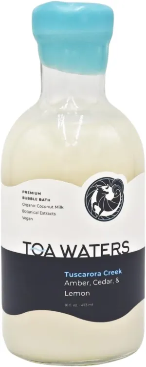 Tuscarora Creek Bubble Bath - Amber, Cedar, & Lemon Scent - Moisturizing & Enriched with Organic Coconut Milk - For Women and Men, All Skin Types, Vegan, Soy-Free, & Paraben-Free - 16 FL oz