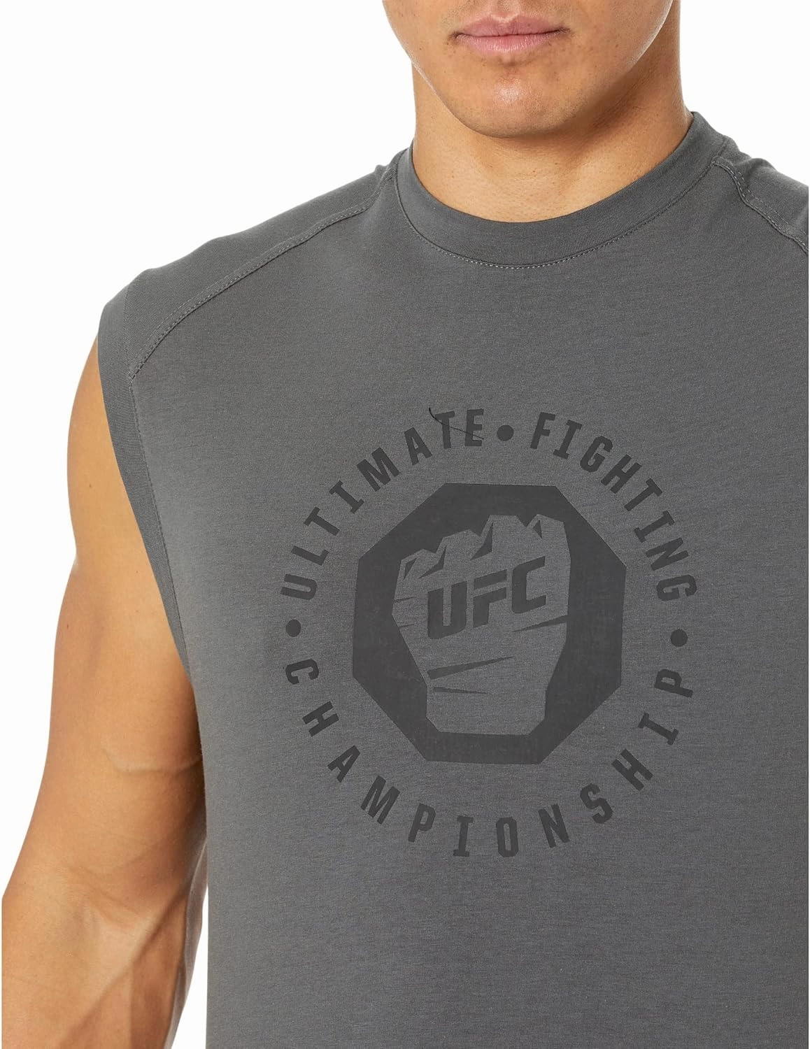 UFC Sleeveless Crew Neck Tank Top for Men – Blended Cotton – Short Sleeves – Regular Fit – Graphic Printed