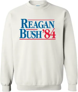 UGP Campus Apparel Reagan Bush 84 - Republican Presidential Campaign Crewneck Sweatshirt