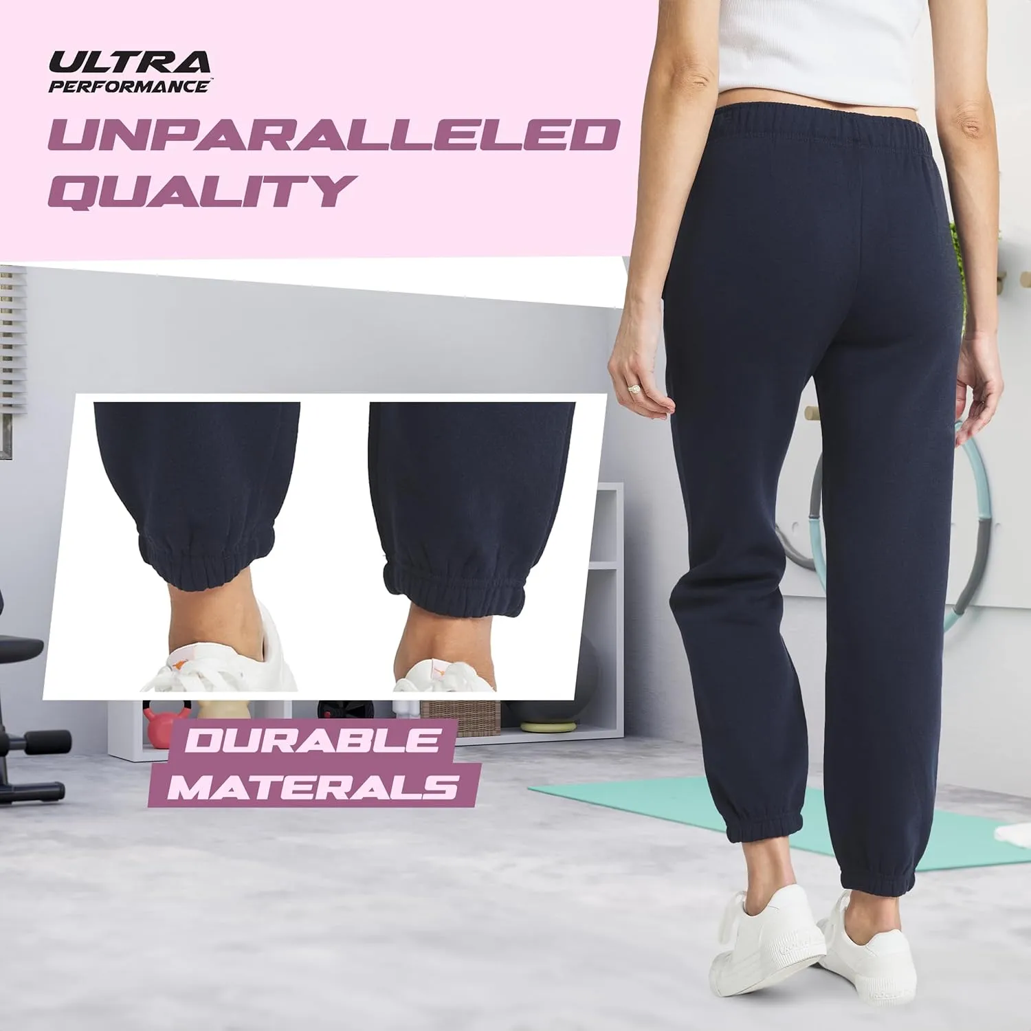 Ultra Performance Womens 3 PK High Waisted Fleece Cinched Pant