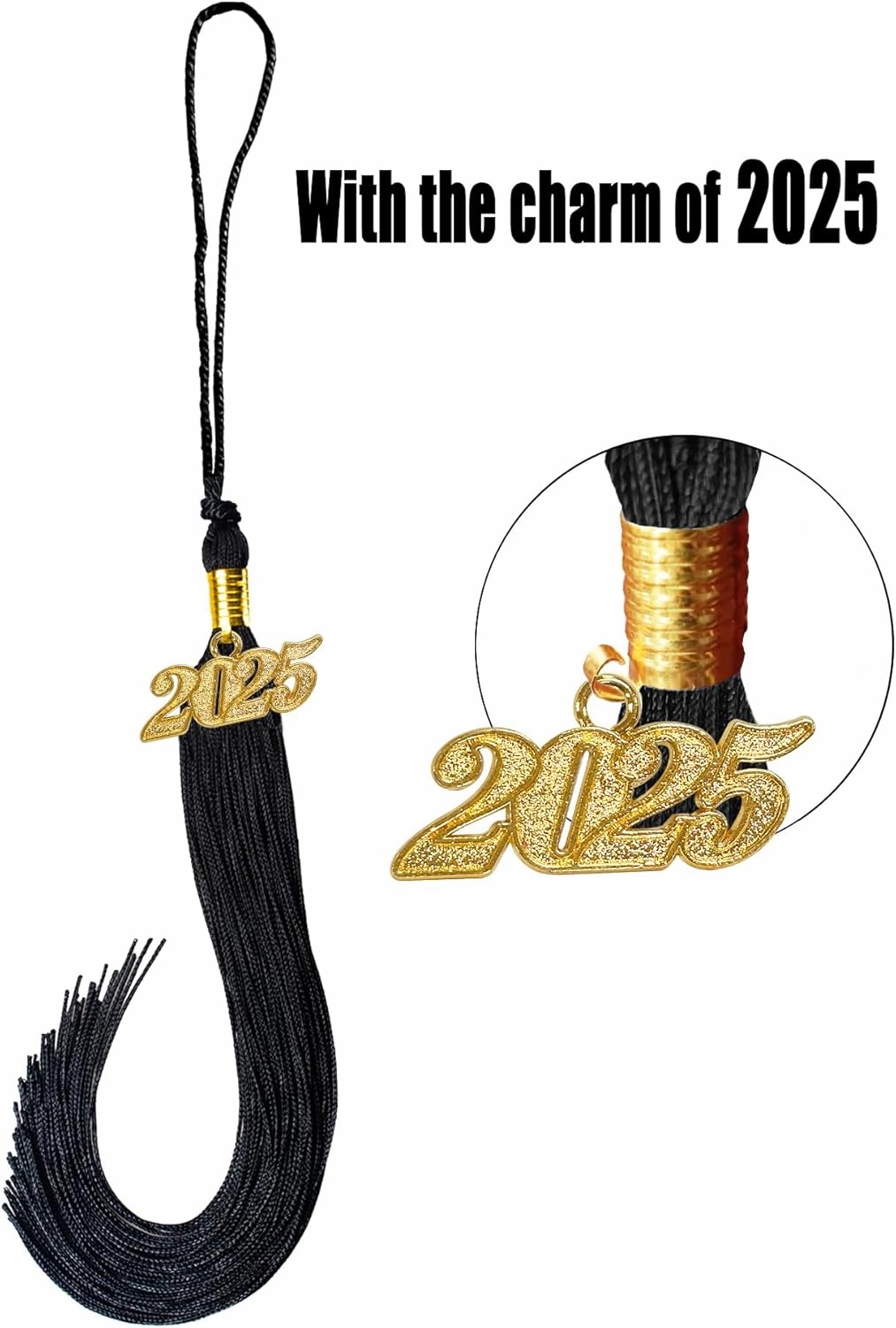 Unisex Matte Graduation Cap and Gown 2025 with Tassel for High School and College Graduation Black