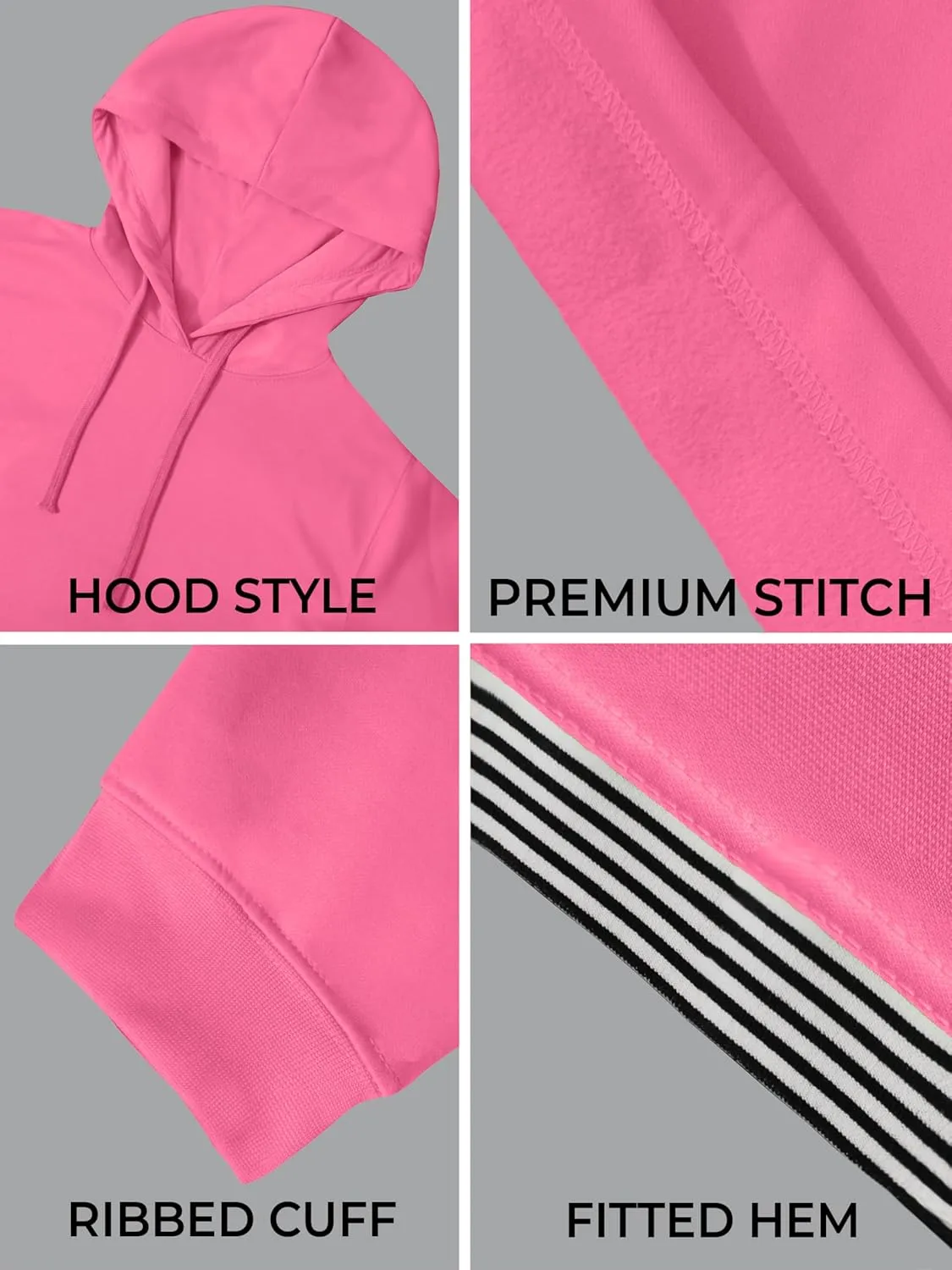 URBAN BUCK Neon Crop Top Hoodie For Women - Lightweight Long Sleeve Cropped Pullover Sweatshirt For Workout & Running