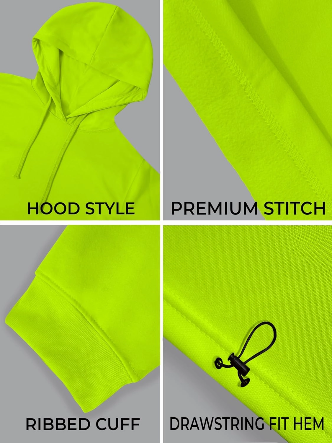 URBAN BUCK Neon Crop Top Hoodie For Women - Lightweight Long Sleeve Cropped Pullover Sweatshirt For Workout & Running