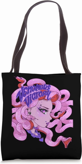 Venomous Victory Logo Punk Goth Style Medusa Pink Version Tote Bag