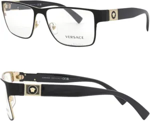 Versace VE1274 MEDUSA RECTANGLE Shape Eyeglasses Frame with eSHADES Luxury Eyewear kit Bundle