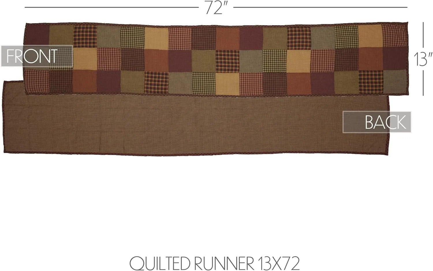 VHC Brands, Heritage Farms, Cotton, 13x72, Quilted Runner, Red