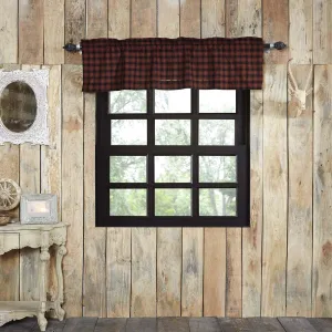 VHC Brands Rustic & Lodge Kitchen Window Cumberland Curtain, Valance 16x72, Chili Pepper Red