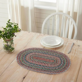 VHC Brands Multi Jute Oval Placemat 13x19