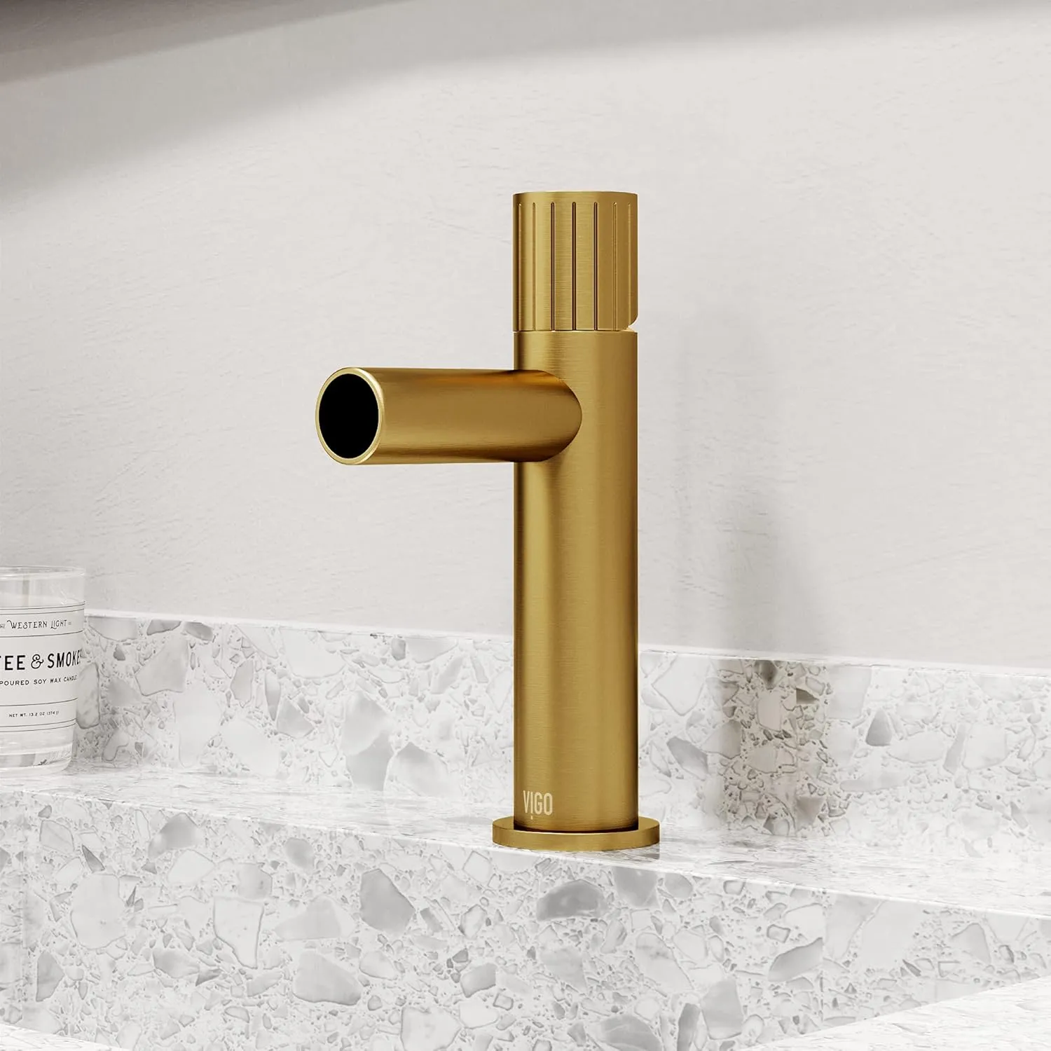 VIGO Ashford 8'' H Single Handle Single-Hole Bathroom Faucet in Matte Brushed Gold-VG01052MG