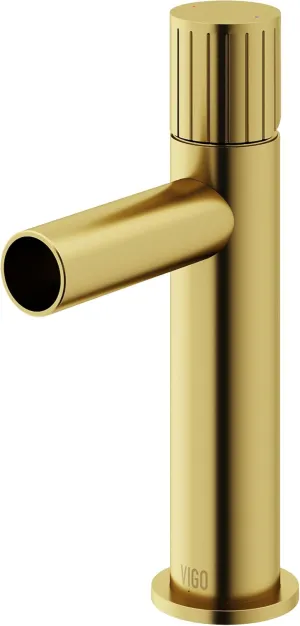 VIGO Ashford 8'' H Single Handle Single-Hole Bathroom Faucet in Matte Brushed Gold-VG01052MG