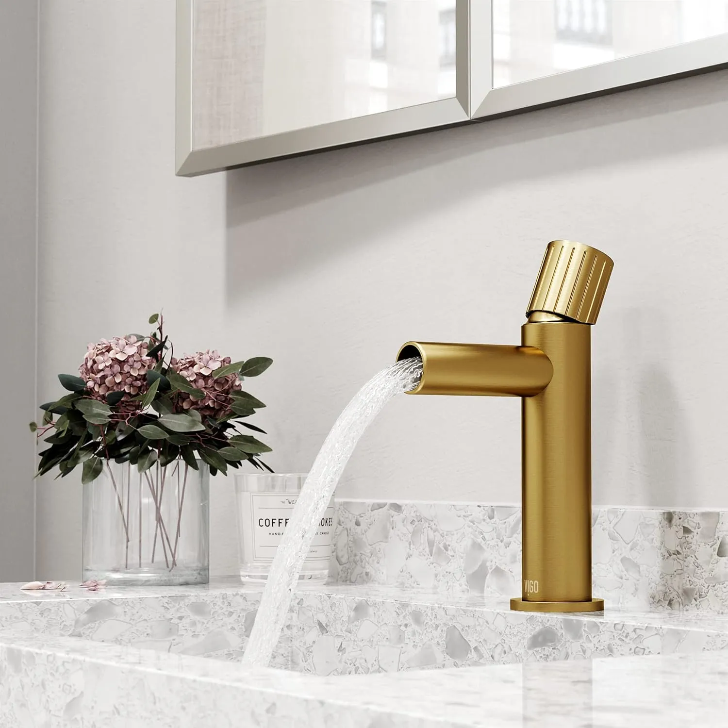 VIGO Ashford 8'' H Single Handle Single-Hole Bathroom Faucet in Matte Brushed Gold-VG01052MG