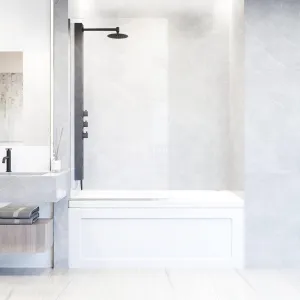 VIGO Zenith 34'' W x 62'' H Frameless Fixed Tub Screen in Chrome with 3/8'' Clear Glass - VG6075CHCL3462