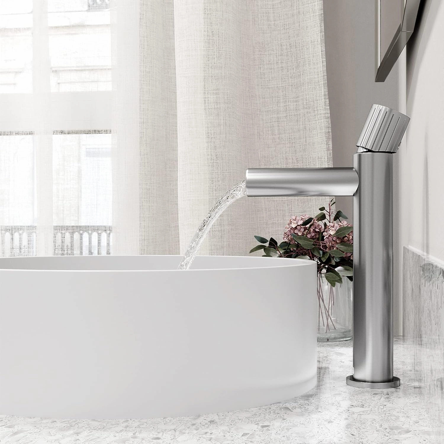 VIGO Ashford 11'' H Single Handle Single-Hole Bathroom Vessel Faucet in Brushed Nickel-VG03034BN