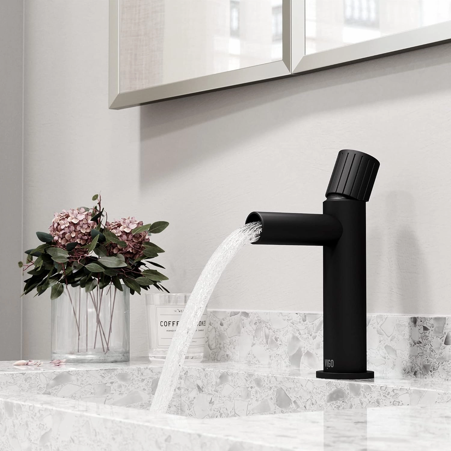 VIGO Ashford 8'' H Single Handle Single-Hole Bathroom Faucet in Matte Black-VG01052MB