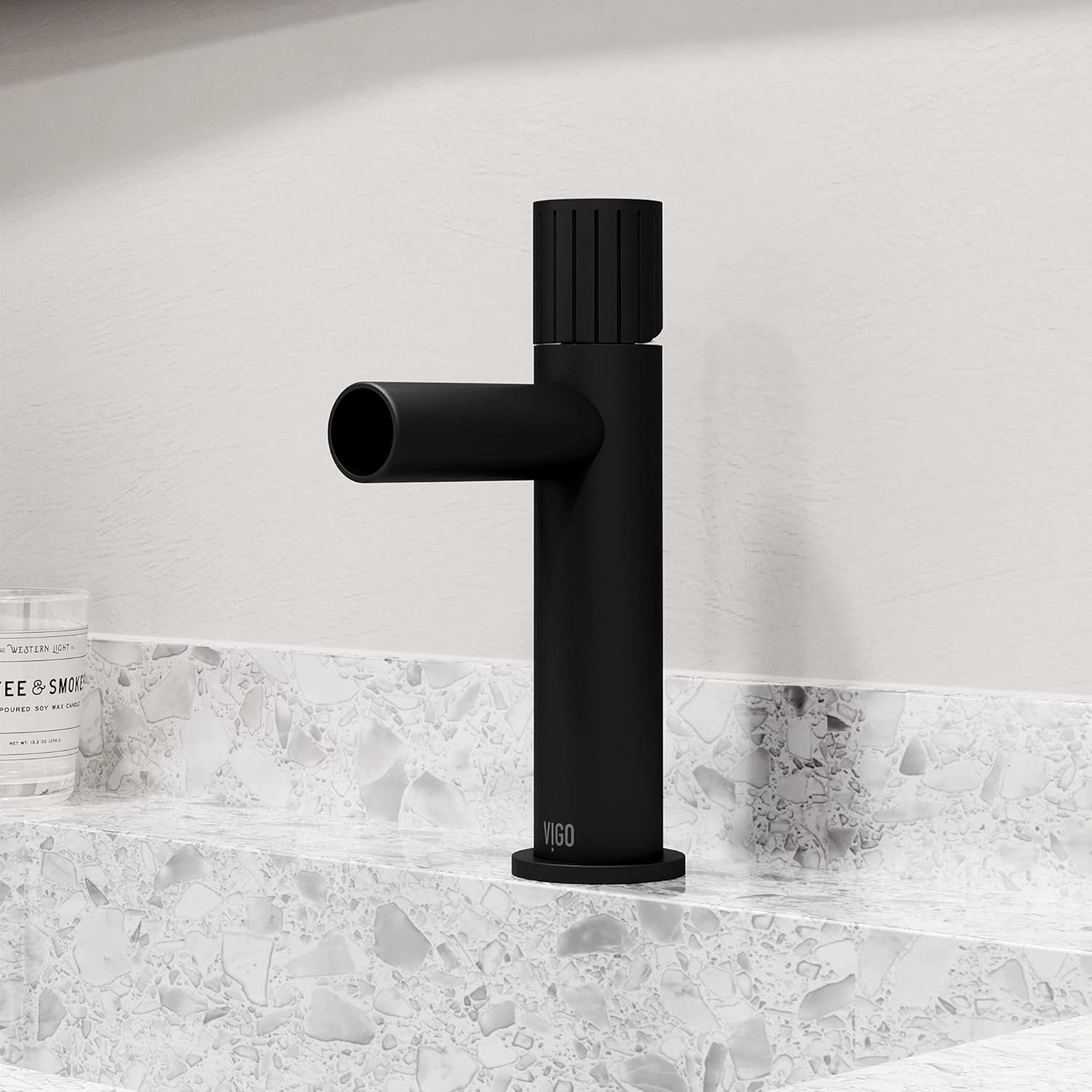 VIGO Ashford 8'' H Single Handle Single-Hole Bathroom Faucet in Matte Black-VG01052MB