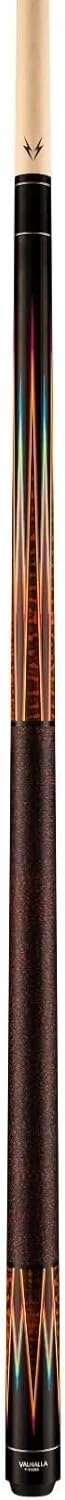 Viking Valhalla VA921 2-Piece Pool Cue | Hard Rock Maple | Tri-Colored 6-Point Graphic Transfers | Premium Leather Tip | Black Linen Wrap