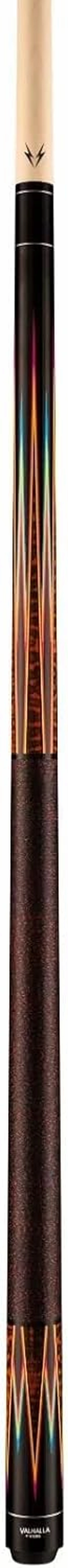Viking Valhalla VA921 2-Piece Pool Cue | Hard Rock Maple | Tri-Colored 6-Point Graphic Transfers | Premium Leather Tip | Black Linen Wrap