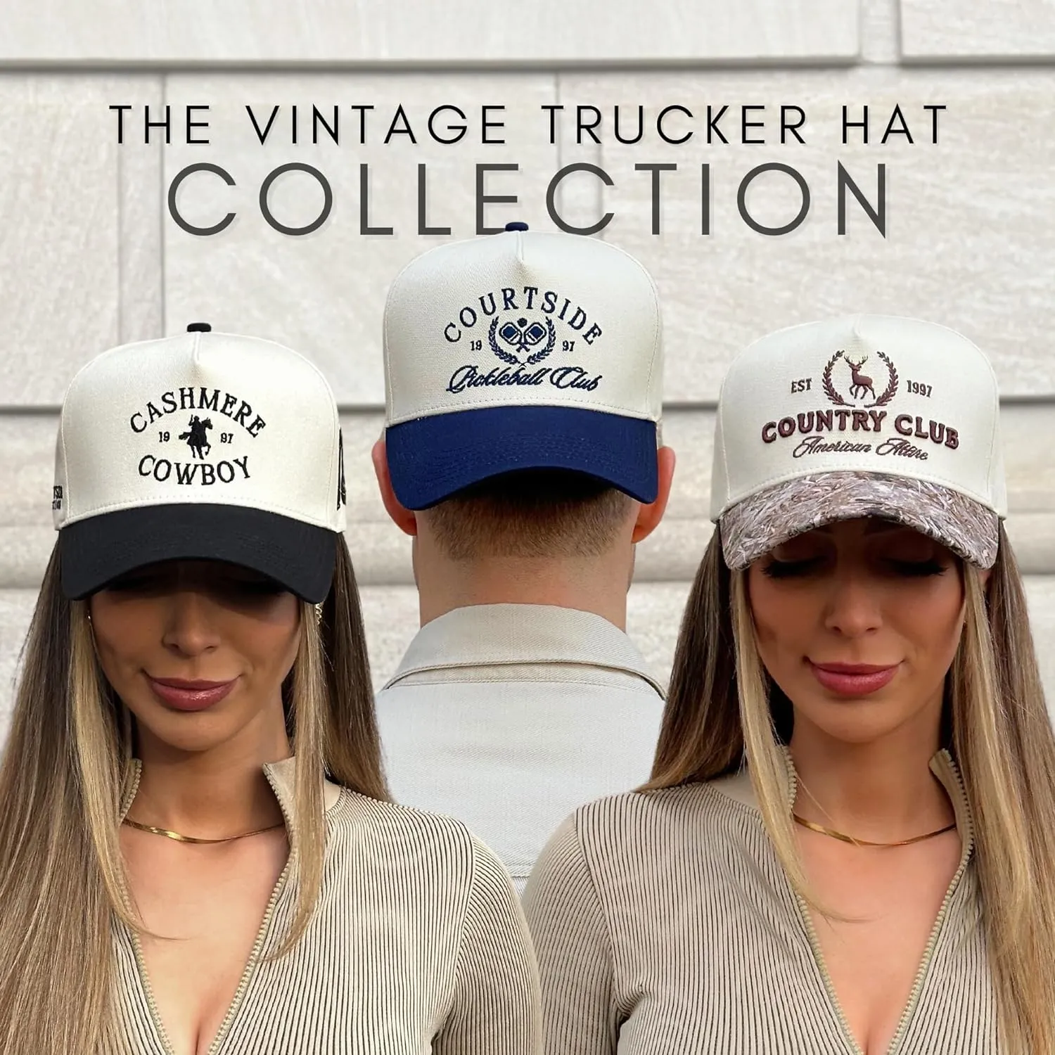 Vintage Sport Trucker Hat | Men & Women | Trendy Pickleball Golf Hats Men | American Cute Country Western | Cotton | Snapback