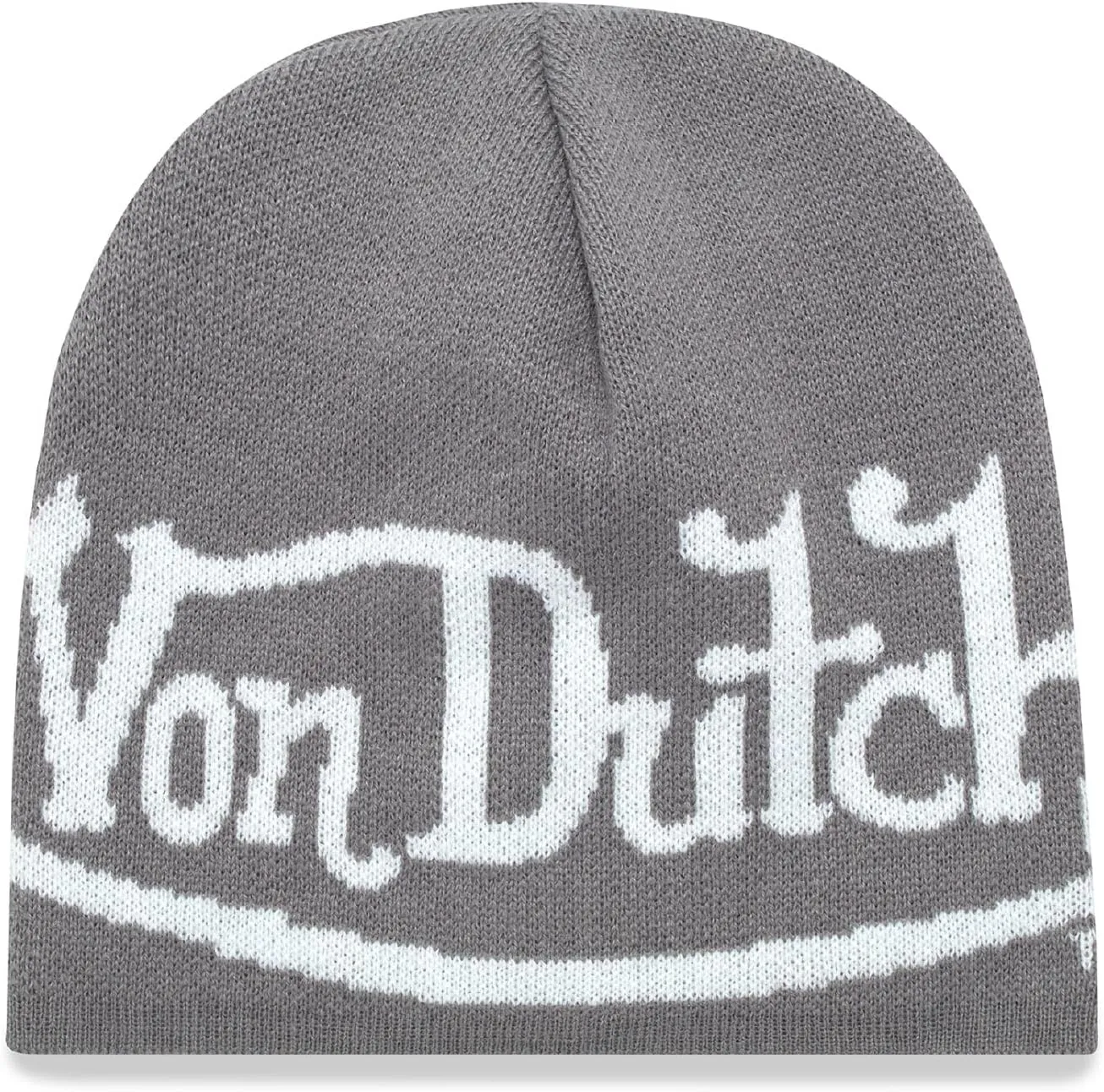 Von Dutch Womens Beanie Hat - Soft Cuffed Knitted Skull Cap Graphic Winter Beanie for Women with Embroidered Logo