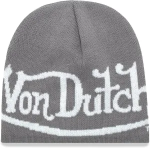 Von Dutch Womens Beanie Hat - Soft Cuffed Knitted Skull Cap Graphic Winter Beanie for Women with Embroidered Logo