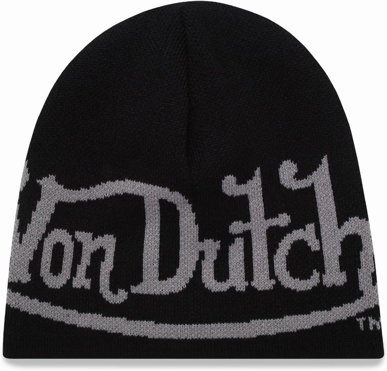 Von Dutch Womens Beanie Hat - Soft Cuffed Knitted Skull Cap Graphic Winter Beanie for Women with Embroidered Logo