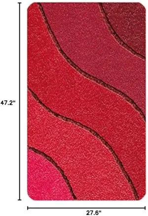 Washable Plush Oversized Red Bath Rug (27.6" x 47.2")