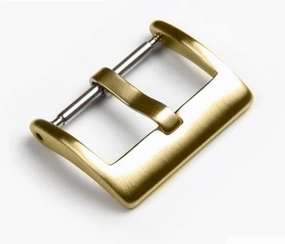 Watch Band Metal Buckle 16 18 20 22 24mm Strap Solid Square Button Silver Black Rose Gold Stainless Steel Matte Polished Clasp(Matte Gold,20mm)